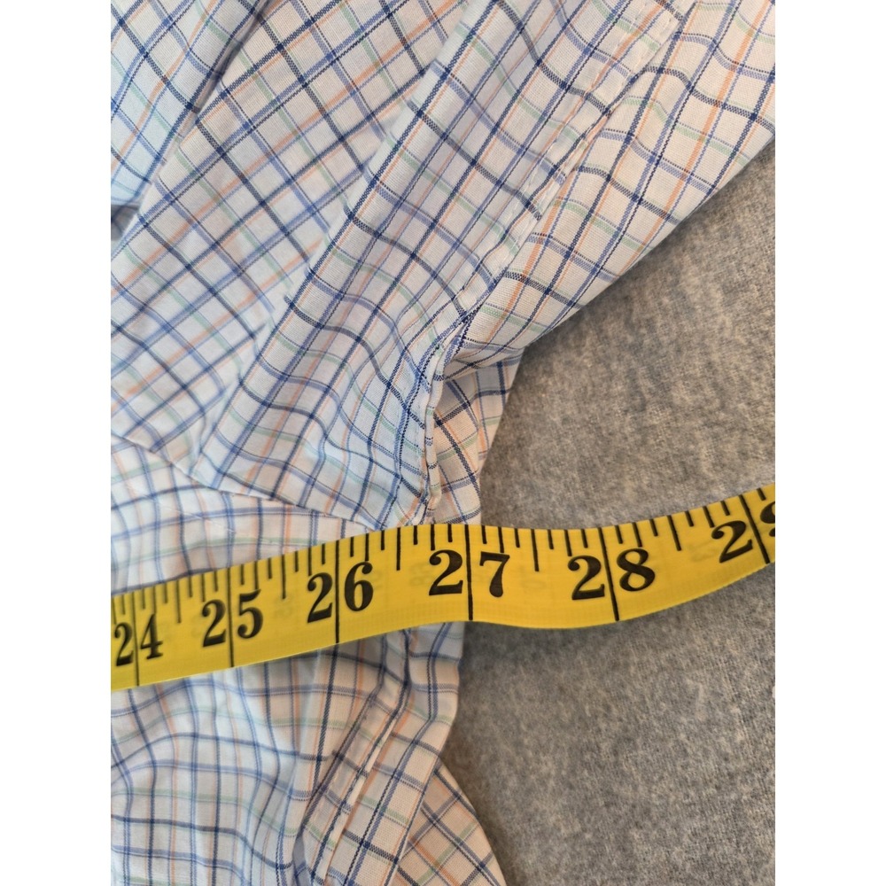 IZOD All Over Stretch Dress Shirt Mens 17.5 TALL FIT 35/36 Blue Check Office NEW - Picture 10 of 13